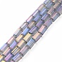 Гальванизируйте прозрачное стекло бисер нитей, с полным покрытием цвета радуги, граненые, прямоугольные