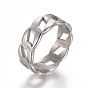 Unisex 304 Stainless Steel Finger Rings, Wide Band Rings, Curb Chain Shape