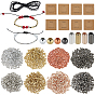 1600шт 8 стили бусины из АБС-пластика, экологичные гальванические бусины, круглые, с 2 пучками хлопковых шнуров и 8 шт. демонстрационных карточек