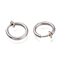 304 Stainless Steel Retractable Clip-on Hoop Earrings, For Non-pierced Ears, with Spring Findings