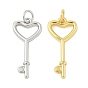 Латунные подвески, сердце ключ очарование, стойки покрытие, долговечный, без кадмия и без свинца, с целью перехода в кольце