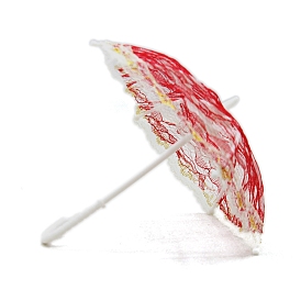 Кукла кружевной зонтик игрушка, пластиковые солнцезащитные зонты в старинном стиле, аксессуары для микроландшафтных кукольных домиков, притворяясь опорными украшениями