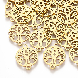201 Stainless Steel Links Connectors, Laser Cut Links, Flat Round