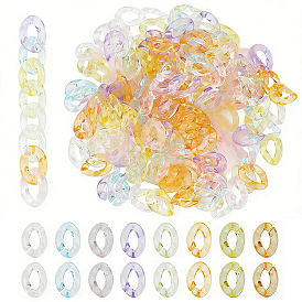 210шт. прозрачные акриловые соединительные кольца, разъемы для быстрой связи, для изготовления кабельных цепей, витых овальных