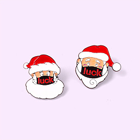 Lucky Santa Cartoon Brooch Pin for Christmas Festive Attire