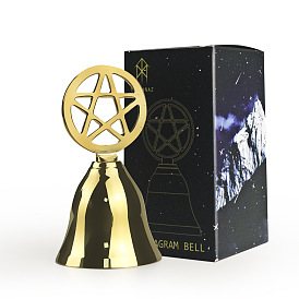 Star Brass Hand Bell, Display Decoration, Service Bell, Dinner Bell, Tarot Ritual Meditation Alarm