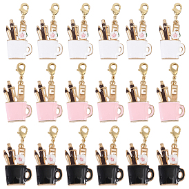 Подвеска для ручки из сплава эмали, подвесные украшения, с латунными карабин-лобстерами 