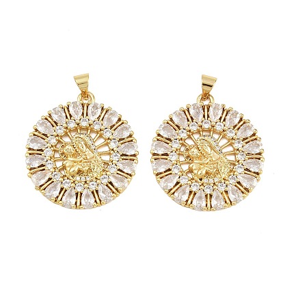 Латунные микро проложить кубического циркония подвески, круглые