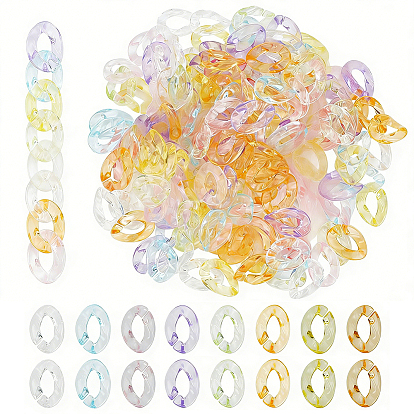 210шт. прозрачные акриловые соединительные кольца, разъемы для быстрой связи, для изготовления кабельных цепей, витых овальных