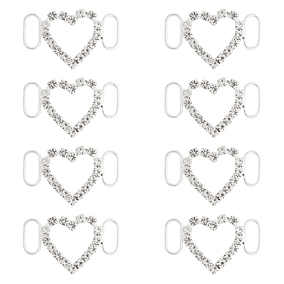 8шт. латунные хрустальные стразы для украшения обуви, пряжки для туфель своими руками, сердце