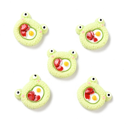 Cabuchones de resina, alimento de imitación, rollo de sushi en forma de cabeza de rana