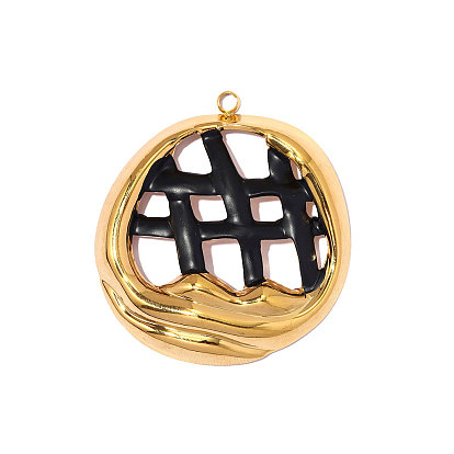 304 подвески из нержавеющей стали, плоские круглые прелести, ионное покрытие (ip), зеркальная полировка, реальный 18 k позолоченный