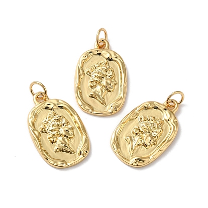 Стойки обшивки латунные подвески, с целью перехода в кольце, без свинца и без кадмия, прямоугольник с цветочной подвеской