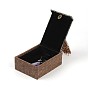 Rectangle Burlap Jewelry Necklace Boxes, with Velvet and Tassel Decoration Pendants