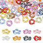 Plated UV Transparent Acrylic Beads, Luminous Flower, Glow in the Dark