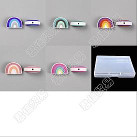 20 pcs 5 couleurs perles de silicone, en forme d'arc-en-ciel