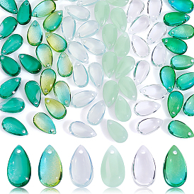 90шт 6 цвета прозрачные чешские стеклянные бусины, Топ пробуренной, слеза