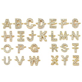 Латунные подвески-буквы с микропаве из прозрачного кубического циркония, без кадмия и без свинца, долговечный, стойки покрытие