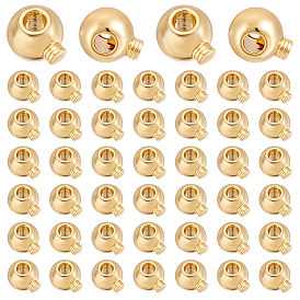 60 perles à écraser en laiton, sans nickel, ronde