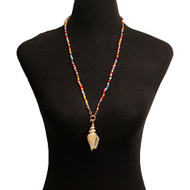 Collier en spirale de perles colorées faites à la main pour femmes - accessoire de bijoux à la mode et élégant