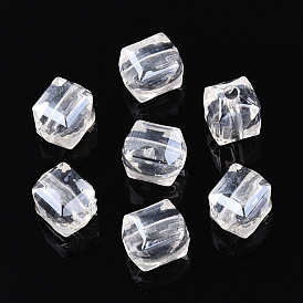 Прозрачные акриловые бусины, кубические, граненые