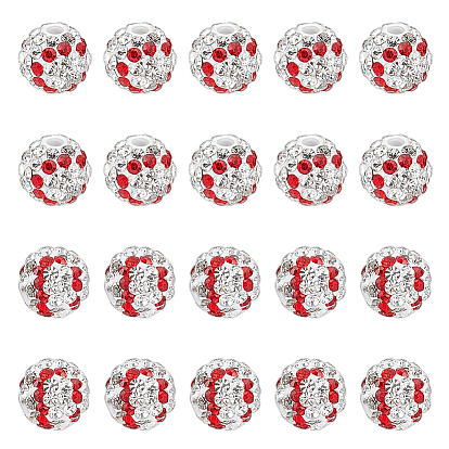 20Cuentas de diamantes de imitación de arcilla polimérica hechas a mano, rondo