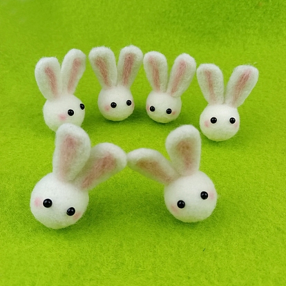 Rabbit Head Handmade Wool Felt Ornament Accessories, for DIY Children Hair Tie