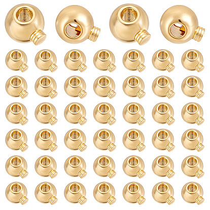 60 perles à écraser en laiton, sans nickel, ronde