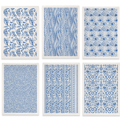 6шт. 6 бумажные керамические наклейки, гончарная керамика глиняная переводная бумага, подглазурная цветочная бумага