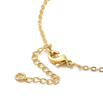 Brass Enamel with Rhinestone Pendant Necklace, Heart