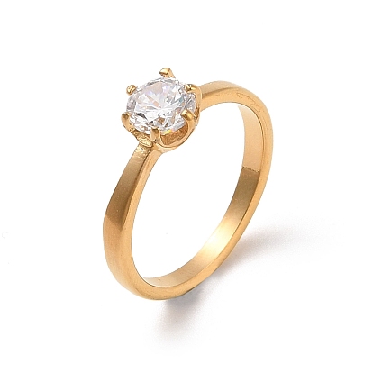304 bague en acier inoxydable, avec zircons