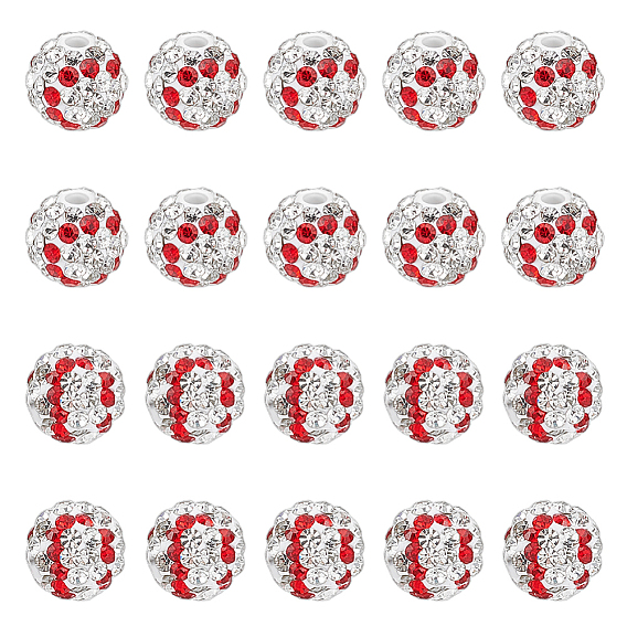 20pcs perles de strass en argile polymère faites à la main, ronde