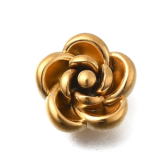 304 из нержавеющей стали бусы, ионное покрытие (ip), цветок