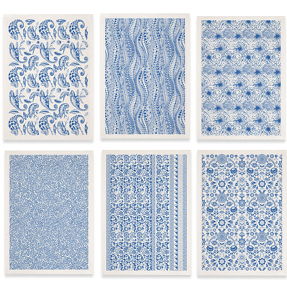 6шт. 6 бумажные керамические наклейки, гончарная керамика глиняная переводная бумага, подглазурная цветочная бумага