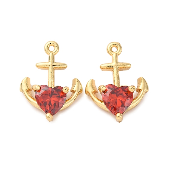 Латунные микро проложить кубического циркония подвески, подвески якорь и сердце, стойки покрытие, долговечный, без кадмия и без свинца