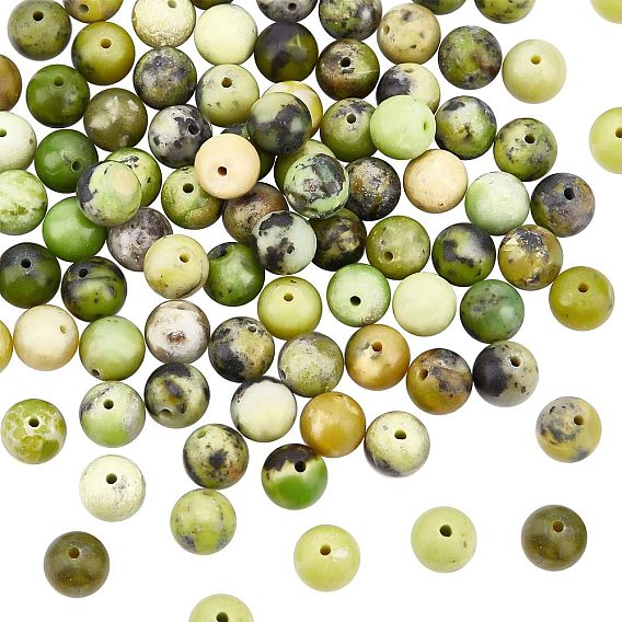 2 Strands Natural Serpentine Beads Strands, Round