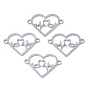 201 Stainless Steel Links Connectors, Laser Cut, Heartbeat