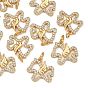 SHEGRACE Brass Micro Pave Clear Cubic Zirconia Charms, Horse Charms, Cadmium Free & Lead Free & Nickel Free