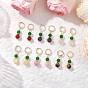 6 пары серег-колец из натурального и окрашенного малайзийского нефрита, круглые, с натуральным кварцем, природного розового кварца, Природный аметист, естественный желтый нефрит, натуральный сердолик и натуральный тигровый глаз класса ab