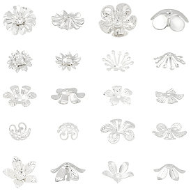 60шт 10 стили латунный колпачок для бусины, долговечный, 5-лепестков цветка