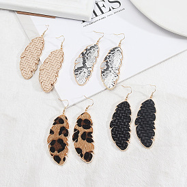 Leafy Chic Leather Earrings: Bold, Versatile & Fashionable Jewelry Accessory