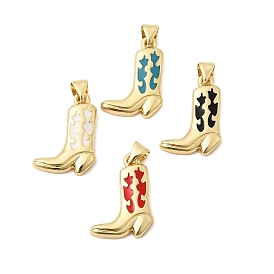 Латунь эмаль подвески, подвески в виде ковбойских сапог/туфель, с целью перехода в кольце, реальный 18 k позолоченный, долговечный, стойки покрытие, без свинца и без кадмия