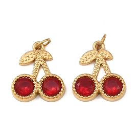 304 подвески из нержавеющей стали, черри прелести, со стразами, ионное покрытие (ip), с целью перехода в кольце