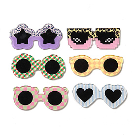 Cute Opaque Printed Acrylic Pendants, Glasses Charm