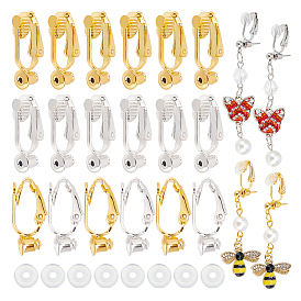 40 шт. 2 цвета латунные клипсы преобразователи выводы, с вертикальными петлями и 40комфортными пластиковыми накладками из tpe