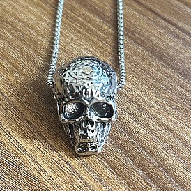 Cool Punk Rock Retro Alloy Skull Pendant Necklaces for Stylish Men