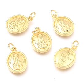Alloy Pendants, Long-Lasting Plated, with Jump Ring, Oval