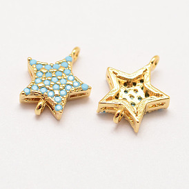 Латунные микро проложить класса AAA кубического циркония ссылки, долговечный, звезда, без кадмия, без никеля и без свинца