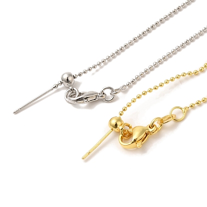 Ожерелья из латунной шариковой цепи, регулируемые слайдерные ожерелья для женщин