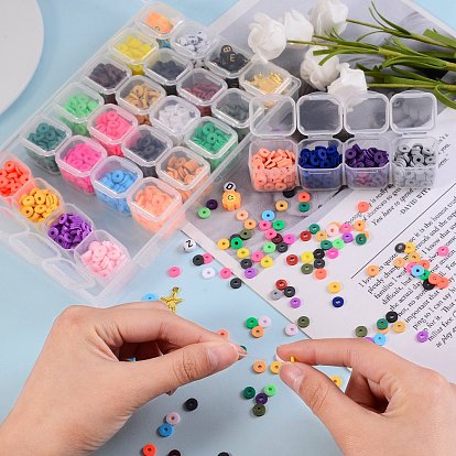 Bracelets extensibles bricolage faisant des kits, y compris des perles d'argile polymère faites à la main, perles et pendentifs en alliage et chaîne de cristal élastique